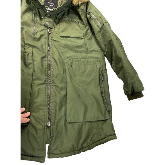 AWAKND LAND 3XL Mens Green Parka Faux Fur Hood WINTER COAT SIZE 3XL SKU 9294 - Picture 4 of 16